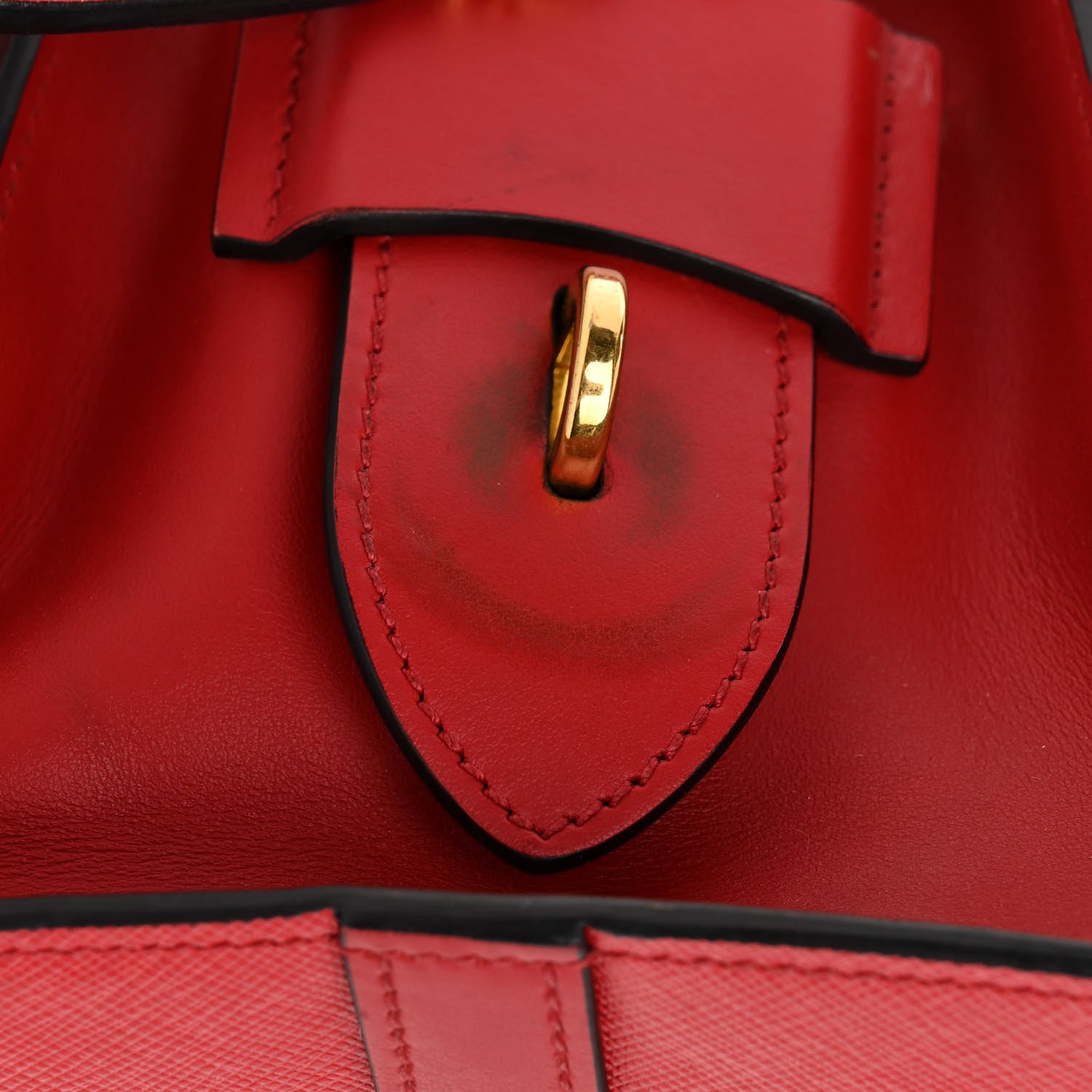 Prada Saffiano City Calfskin Medium Esplanade Rosso 10 of 11