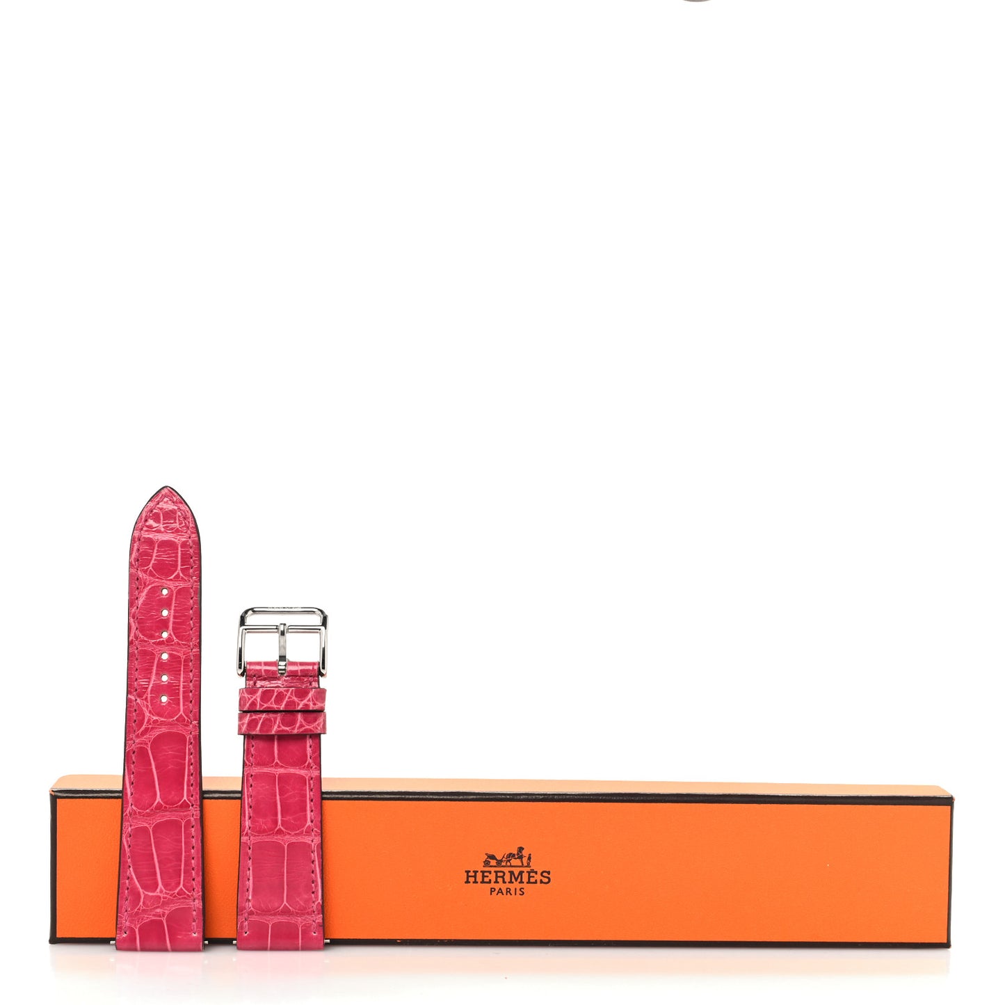 Matte Alligator Heure H Hour Watch 30mm Strap Fuchsia