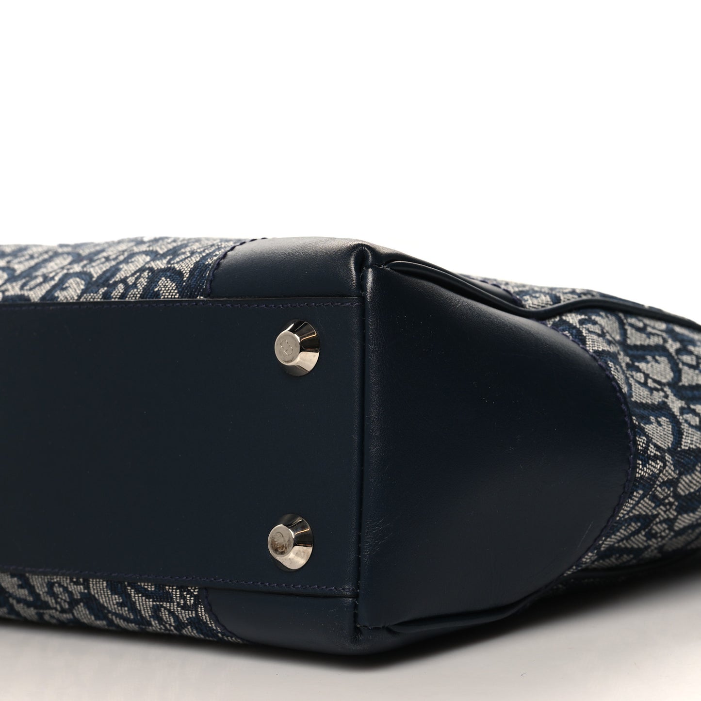 Denim Calfskin Monogram Tote Navy Blue