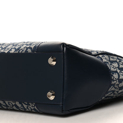 Christian Dior Denim Calfskin Monogram Tote Navy Blue 10 of 11