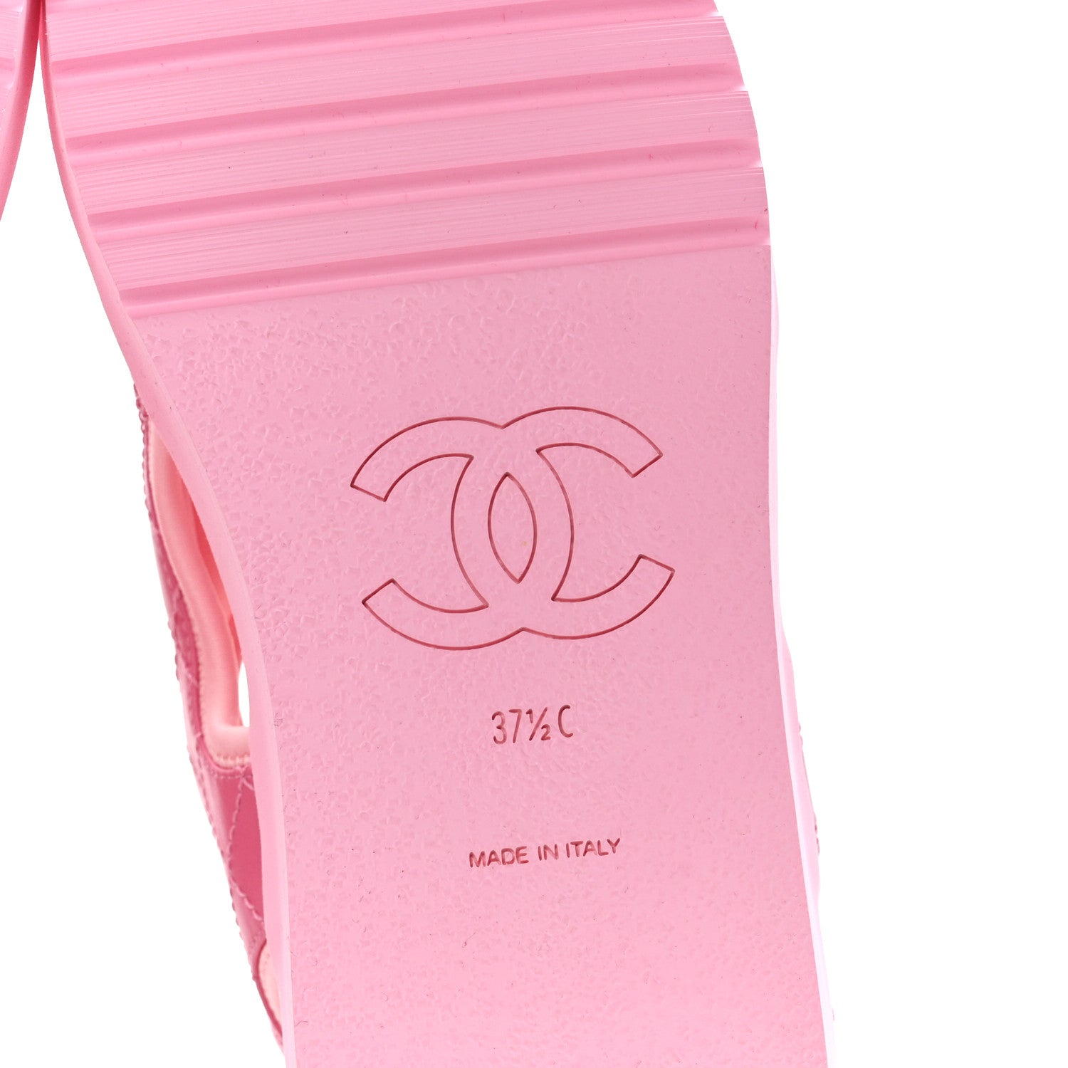 Chanel Goatskin Fabric Gladiator Sandals 37.5 Pink 6 of 10
