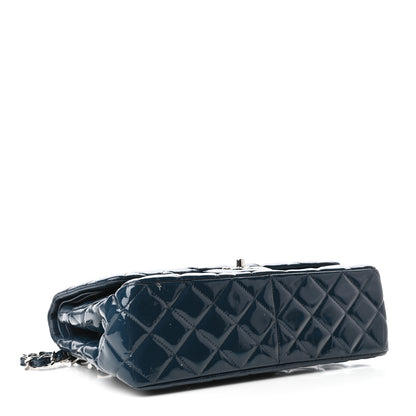 Chanel Patent Quilted Jumbo Double Flap Blue 5 of 10