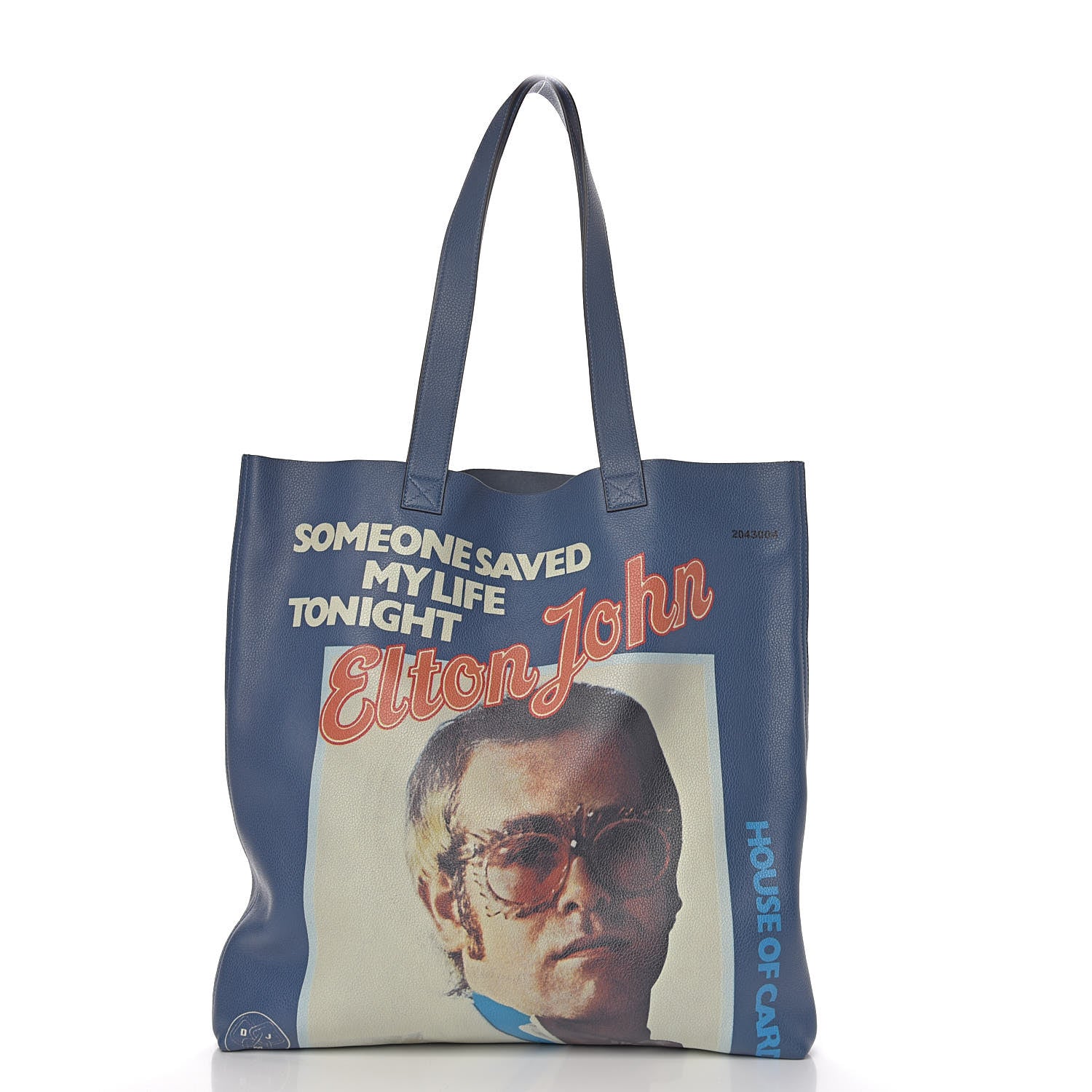 Gucci Calfskin Elton John Someone Saved My Life Tonight Large Tote Blue 3 of 12