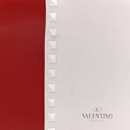 Valentino Garavani Vitello Colorblock Medium Free Rockstud Flip Lock Crossbody Bag Rosso Valentino Optic White 12 of 12