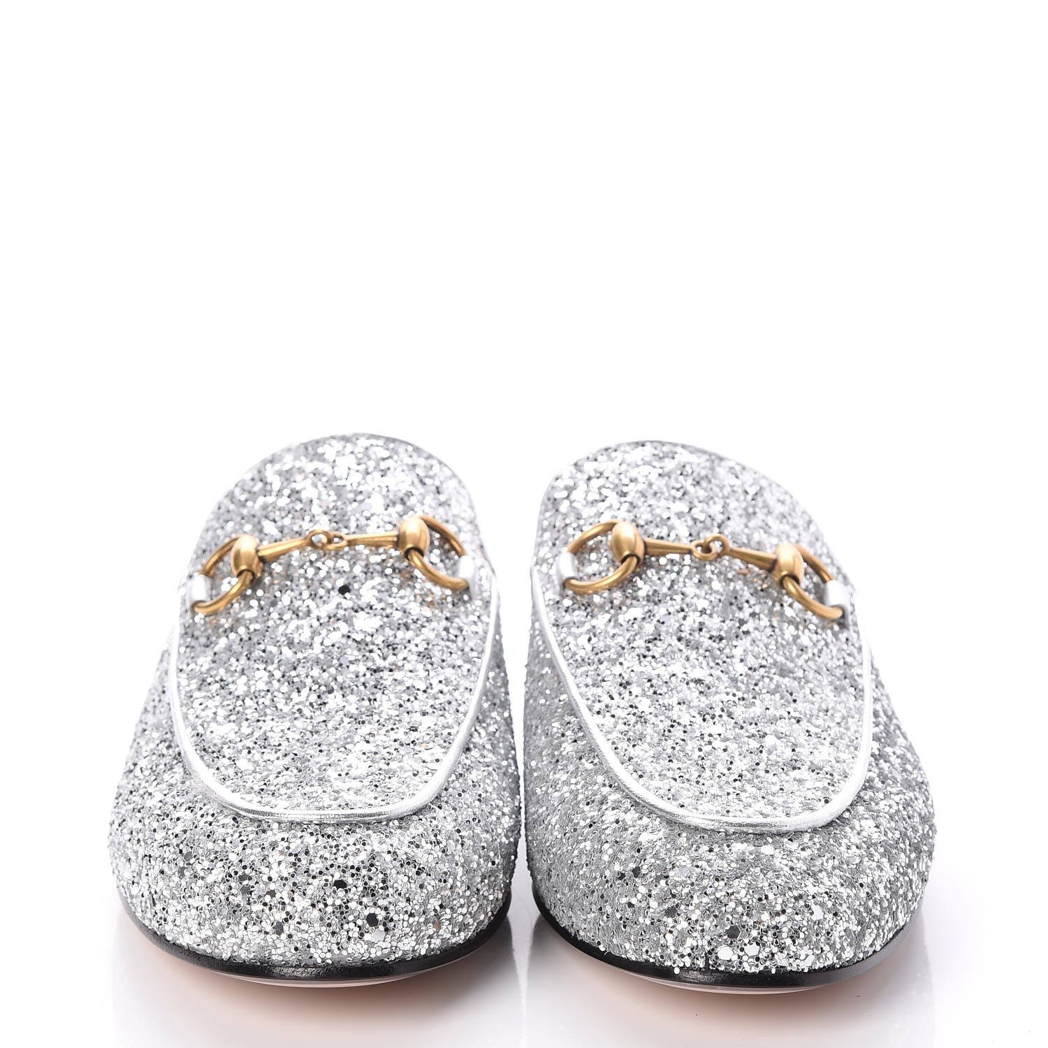 Gucci Glitter Princetown Slippers 36.5 Silver 2 of 9