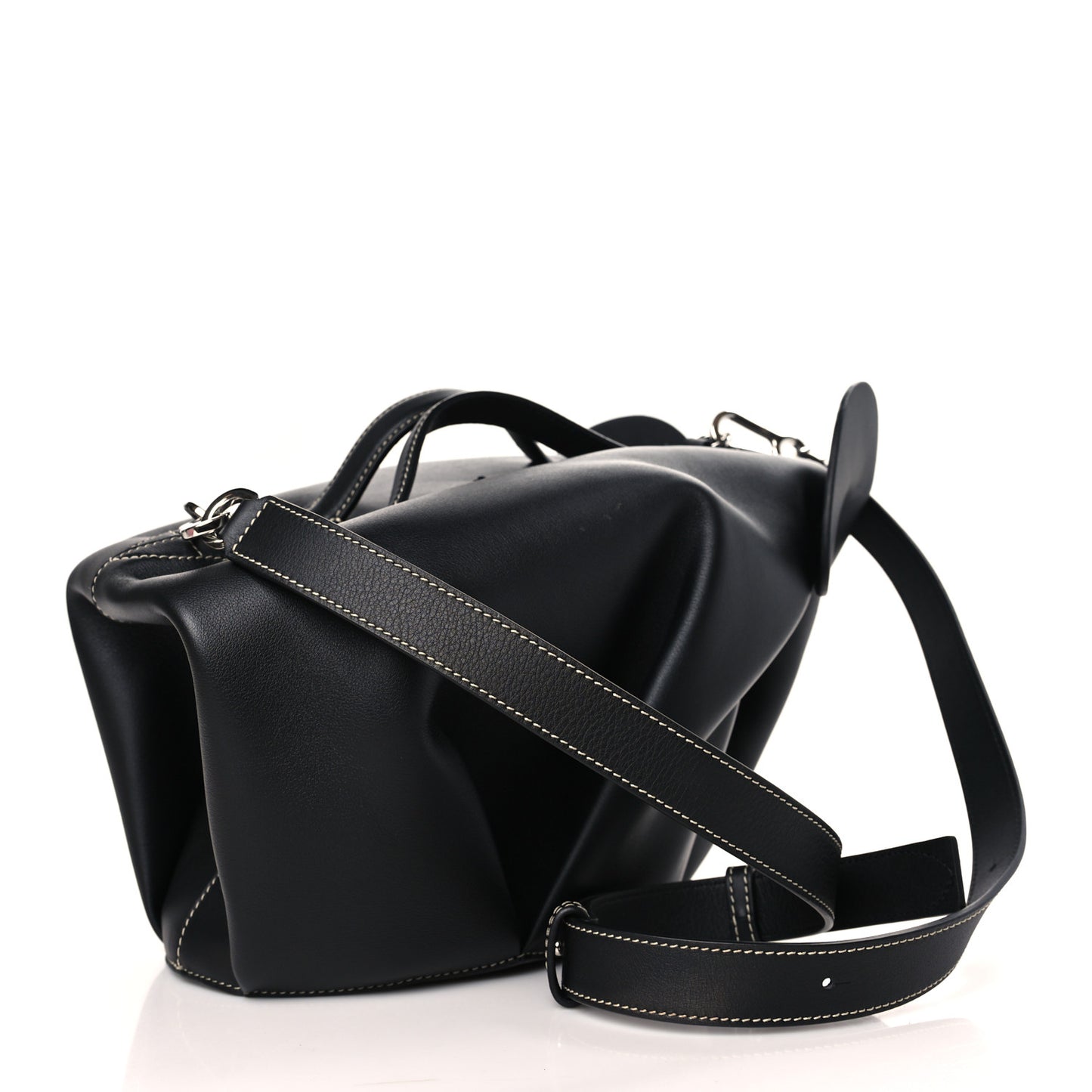 Calfskin Large Elephant Crossbody Bag Black