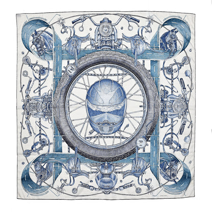 Hermes Wool Silk Route 24 Scarf 140 1 of 9