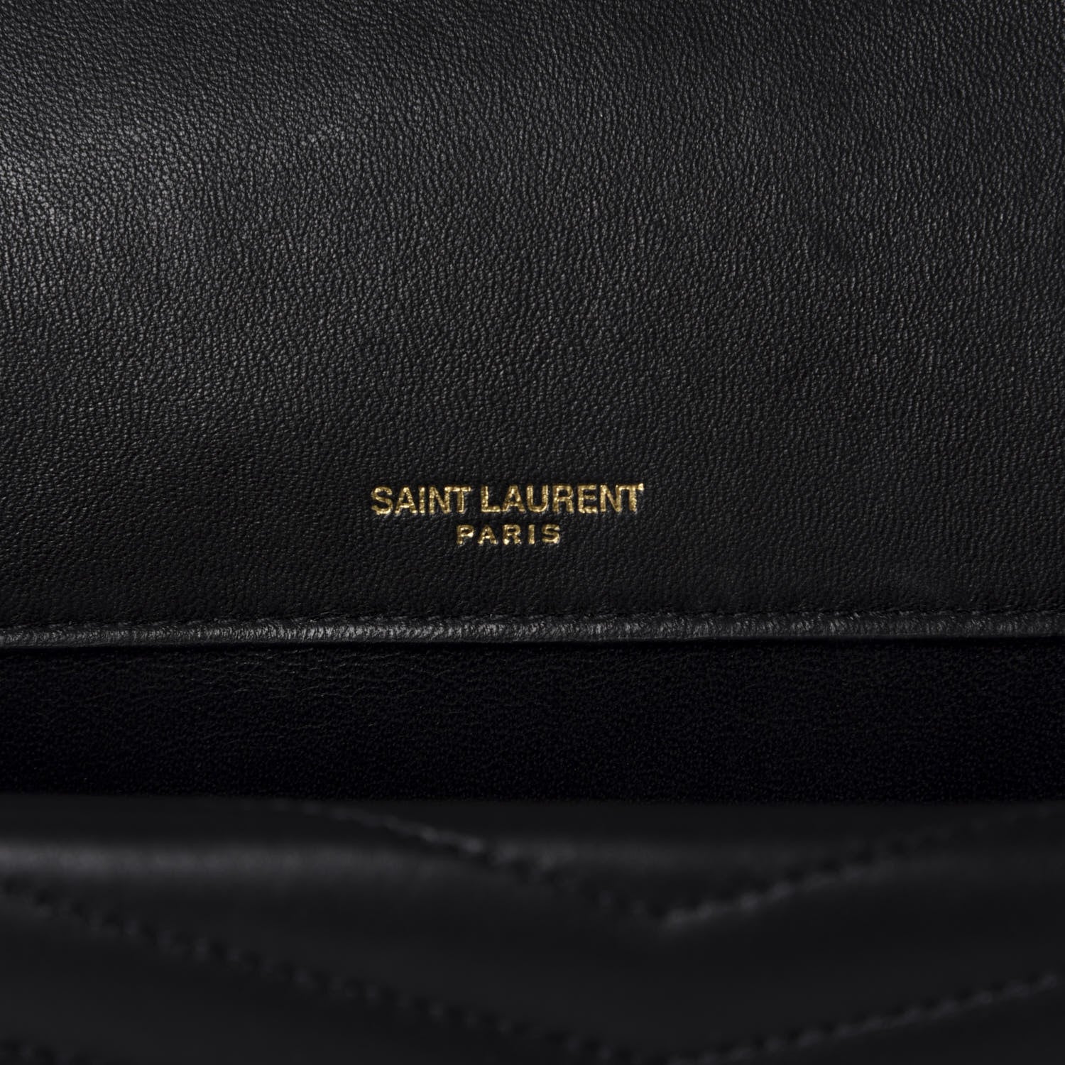 Saint Laurent Lambskin Matelasse Chevron Monogram Medium Sulpice Bag Black 8 of 12