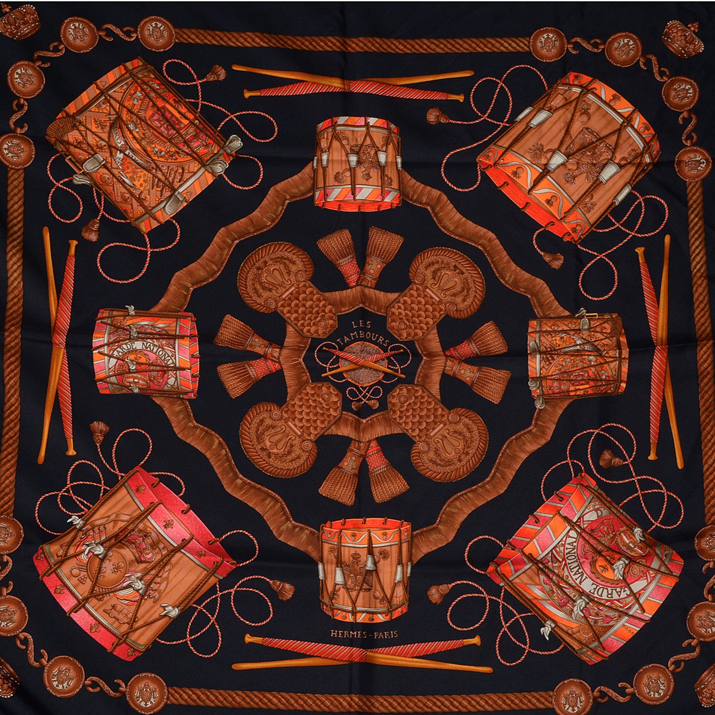 Silk Les Tambours Scarf 90