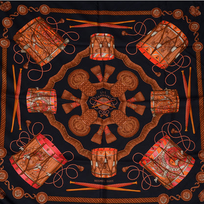 Hermes Silk Les Tambours Scarf 90 1 of 5
