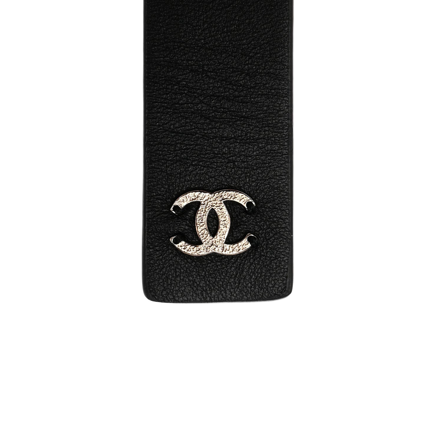 Lambskin Chain CC Bow Belt S Black