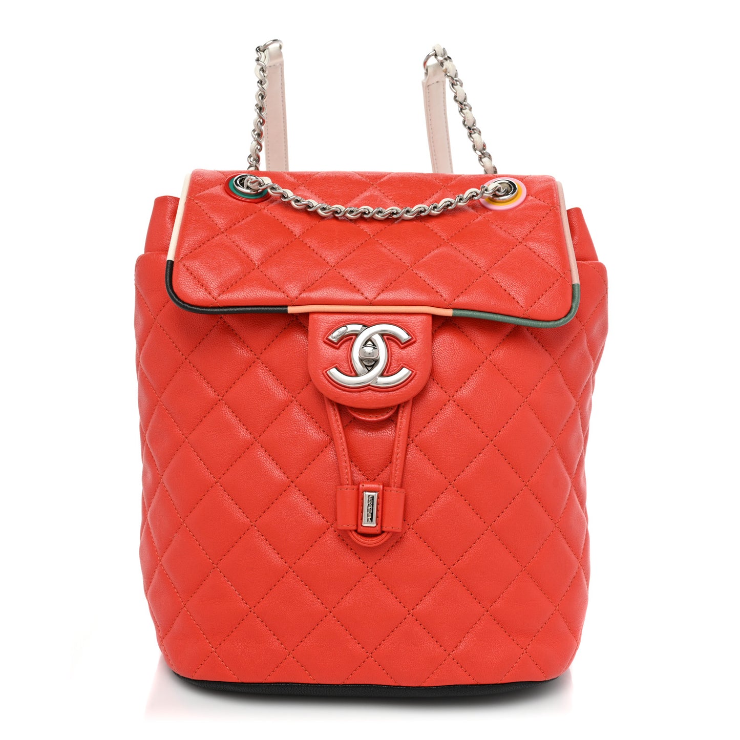 Lambskin Quilted Small Cuba Urban Spirit Backpack Orange