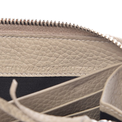 Balenciaga Veau Grana Perforated Blackout Hardware Continental Zip Around Wallet Gris Cendre 8 of 9