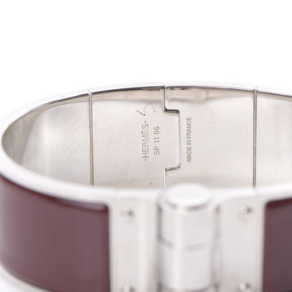 Hermes Enamel Charniere Uni Wide Hinged Bracelet M Rouge H 4 of 5