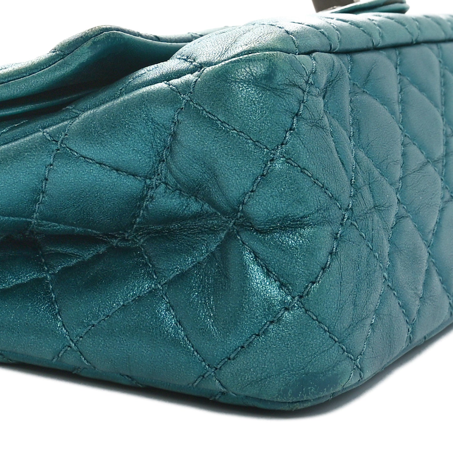Metallic Calfskin 2.55 Reissue 225 Flap Turquoise