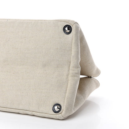 Prada Canvas Mistolino Canapa Tote Naturale Blue 7 of 14