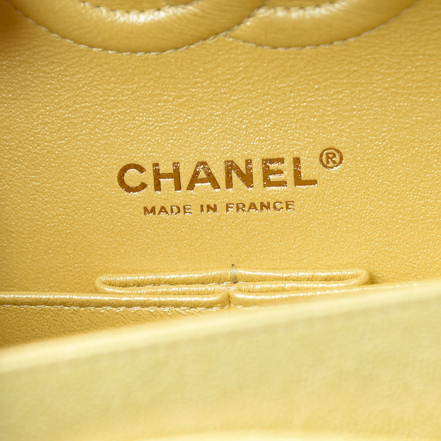 Iridescent Caviar Quilted Medium Double Flap Yellow