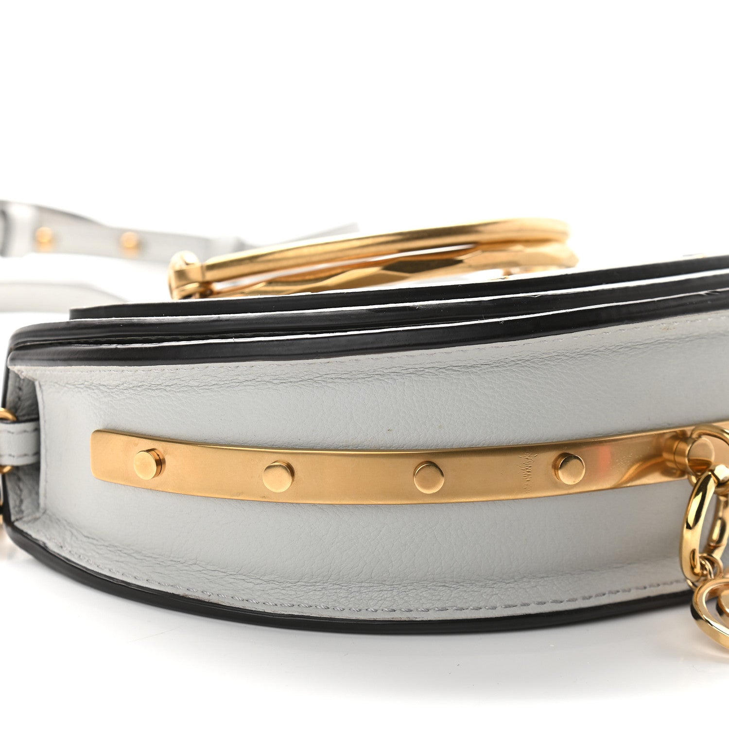 Chloe Calfskin Small Nile Bracelet Minaudiere Bag Motty Grey 9 of 10