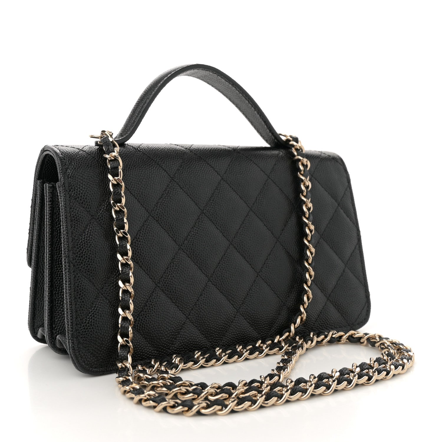 Chanel Caviar Quilted Trendy Handle Clutch With Chain Black 2 of 10