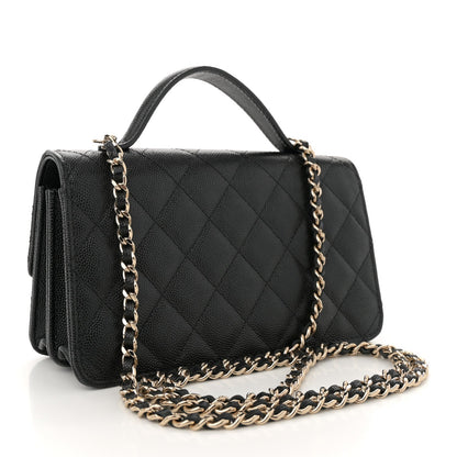Chanel Caviar Quilted Trendy Handle Clutch With Chain Black 2 of 10