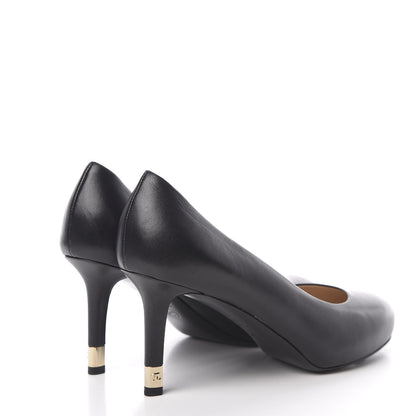 Chanel Lambskin CC Pumps 37.5 Black 4 of 8