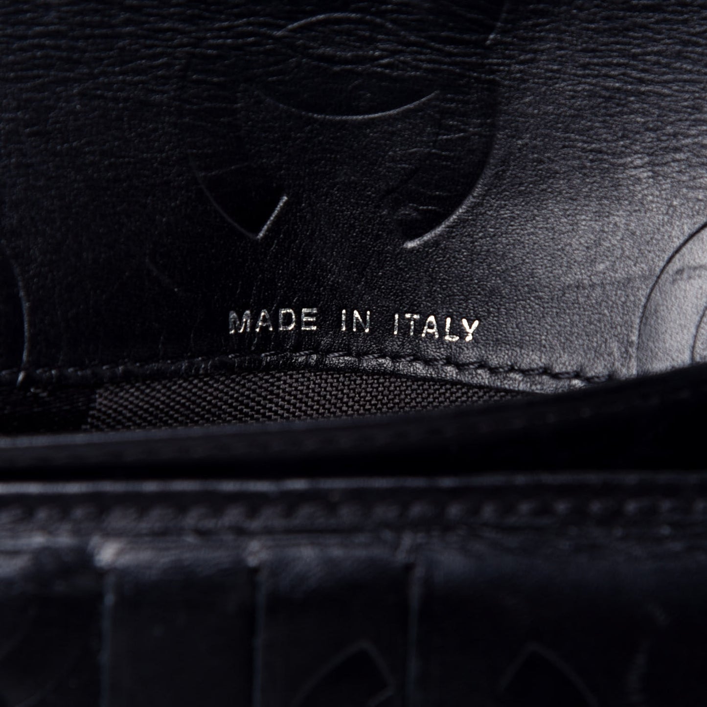 Calfskin Quilted Cambon Yen Wallet Black