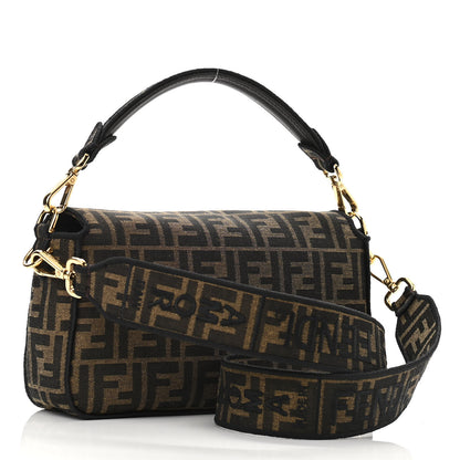 Fendi Fabric Jacquard FF 1974 Medium Baguette Tobacco Moro Black 3 of 9