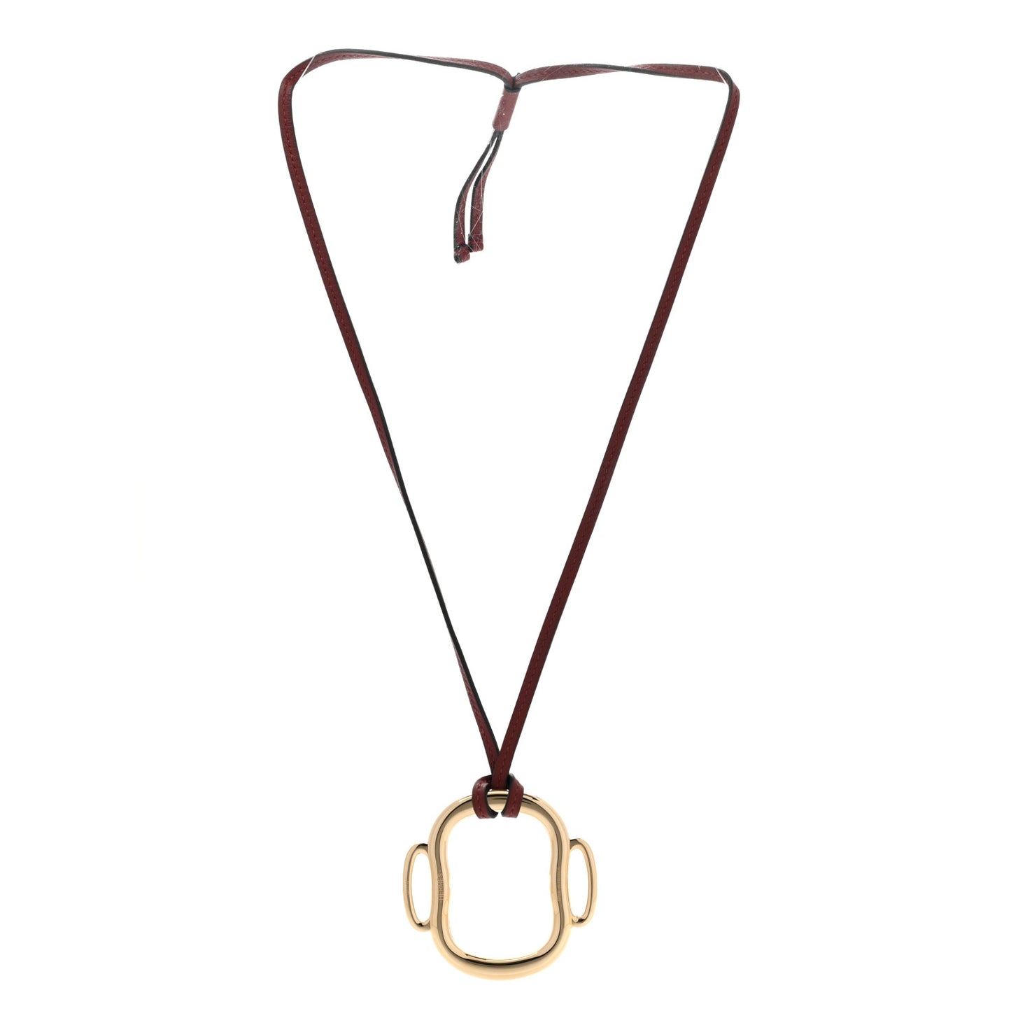 Permabrass Swift Bouclerie Pendant Necklace Gold Rouge H