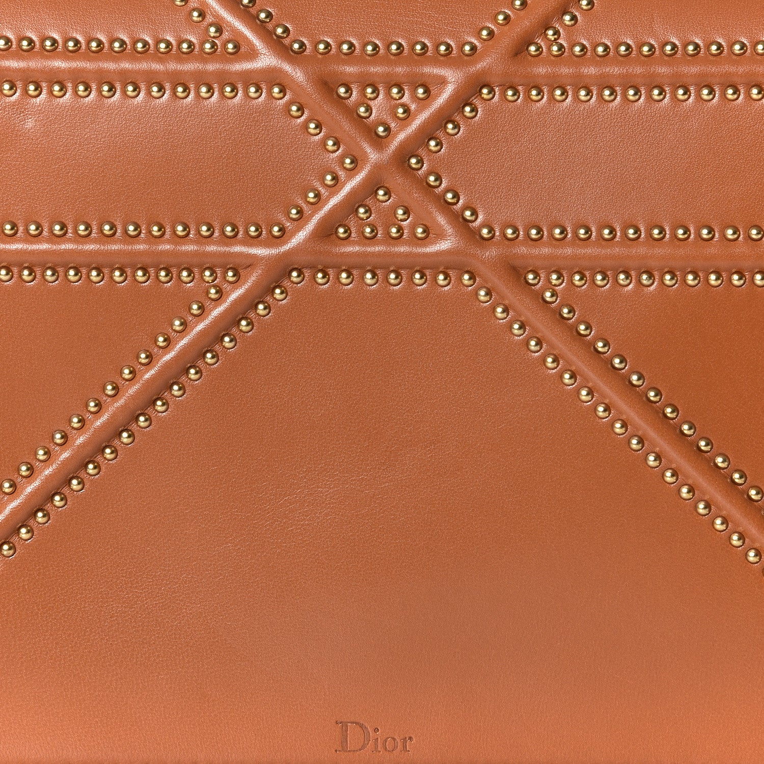 Christian Dior Lambskin Studded Medium Diorama Flap Bag Brown 8 of 13