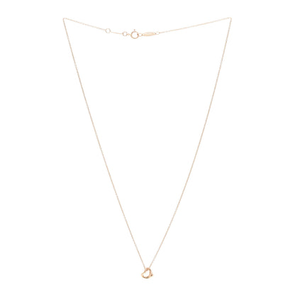 Tiffany 18K Rose Gold 7mm Elsa Peretti Open Heart Pendant Necklace 3 of 5