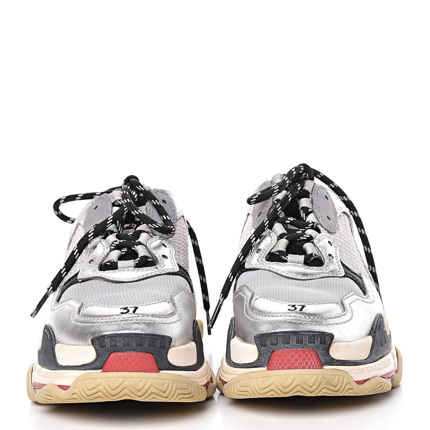 Mesh Nubuck Womens Triple S Sneakers 37 Black Argent