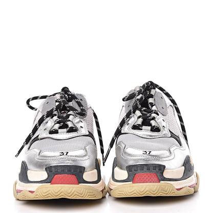 Balenciaga Mesh Nubuck Womens Triple S Sneakers 37 Black Argent 2 of 12
