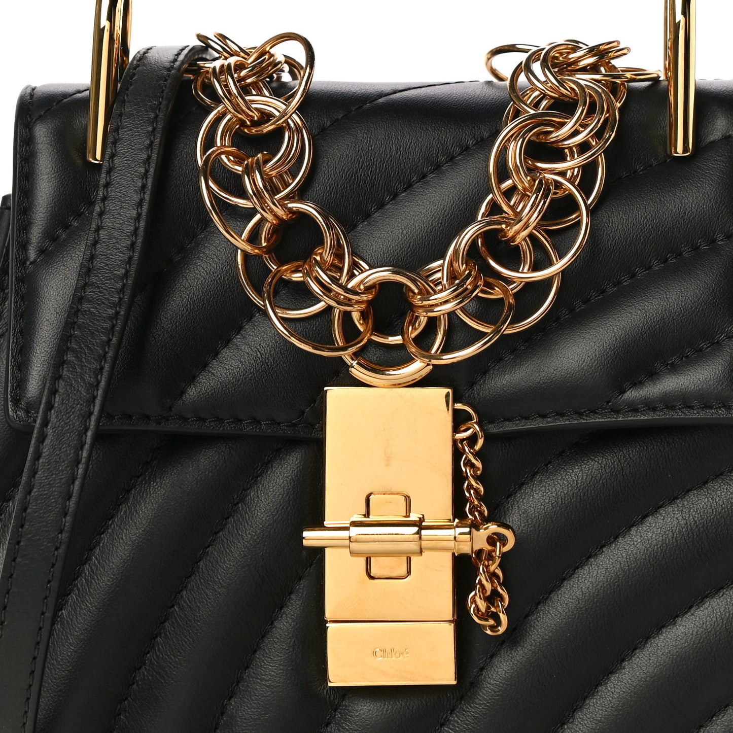 Calfskin Quilted Mini Drew Bijou Shoulder Bag Black