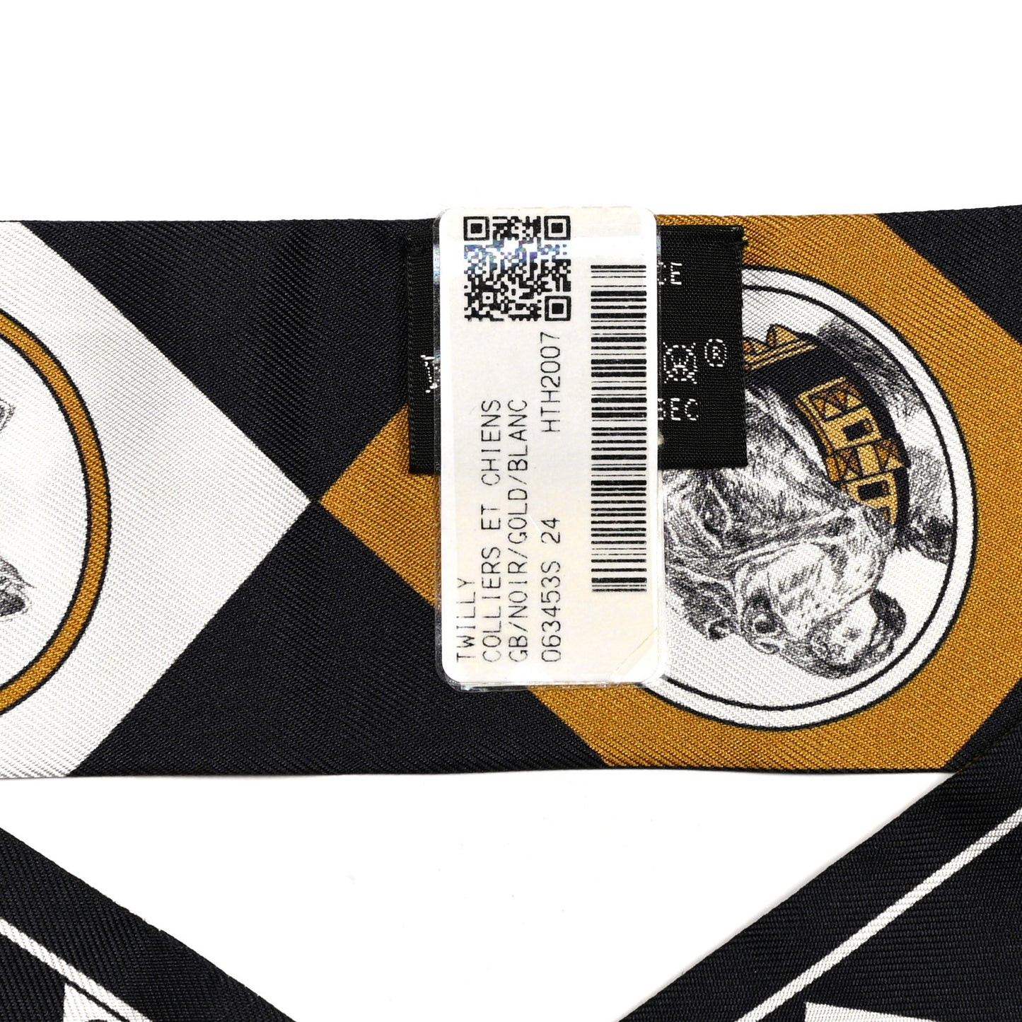 Silk Colliers Et Chiens Twilly Black Gold White