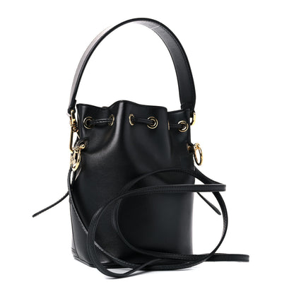 Fendi Vitello Century F is Fendi Eyebrow Monster Eyes Embossed Mini Mon Tresor Bucket Bag Black 3 of 11