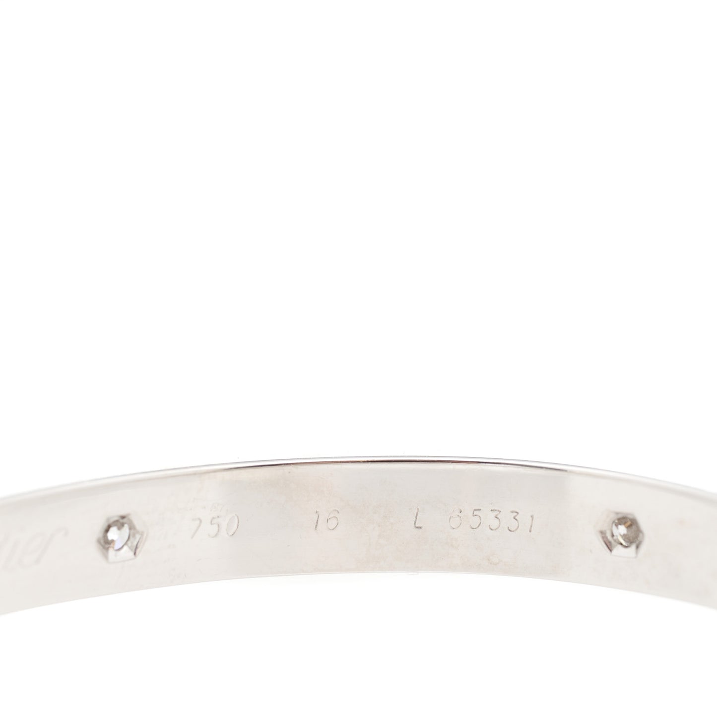 18K White Gold 6 Diamond LOVE Bracelet 16