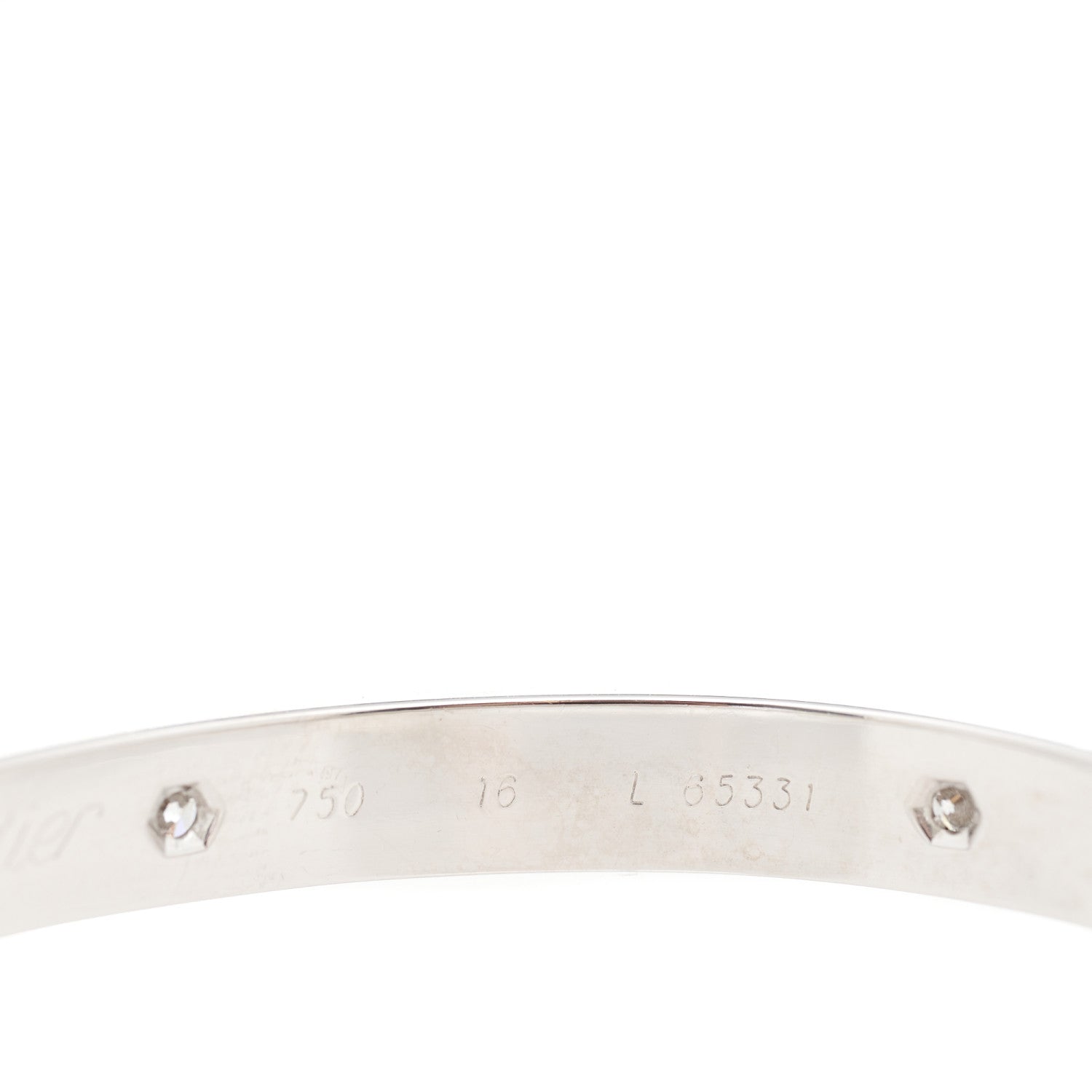 Cartier 18K White Gold 6 Diamond LOVE Bracelet 16 5 of 6