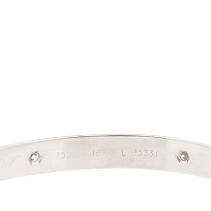 Cartier 18K White Gold 6 Diamond LOVE Bracelet 16 5 of 6