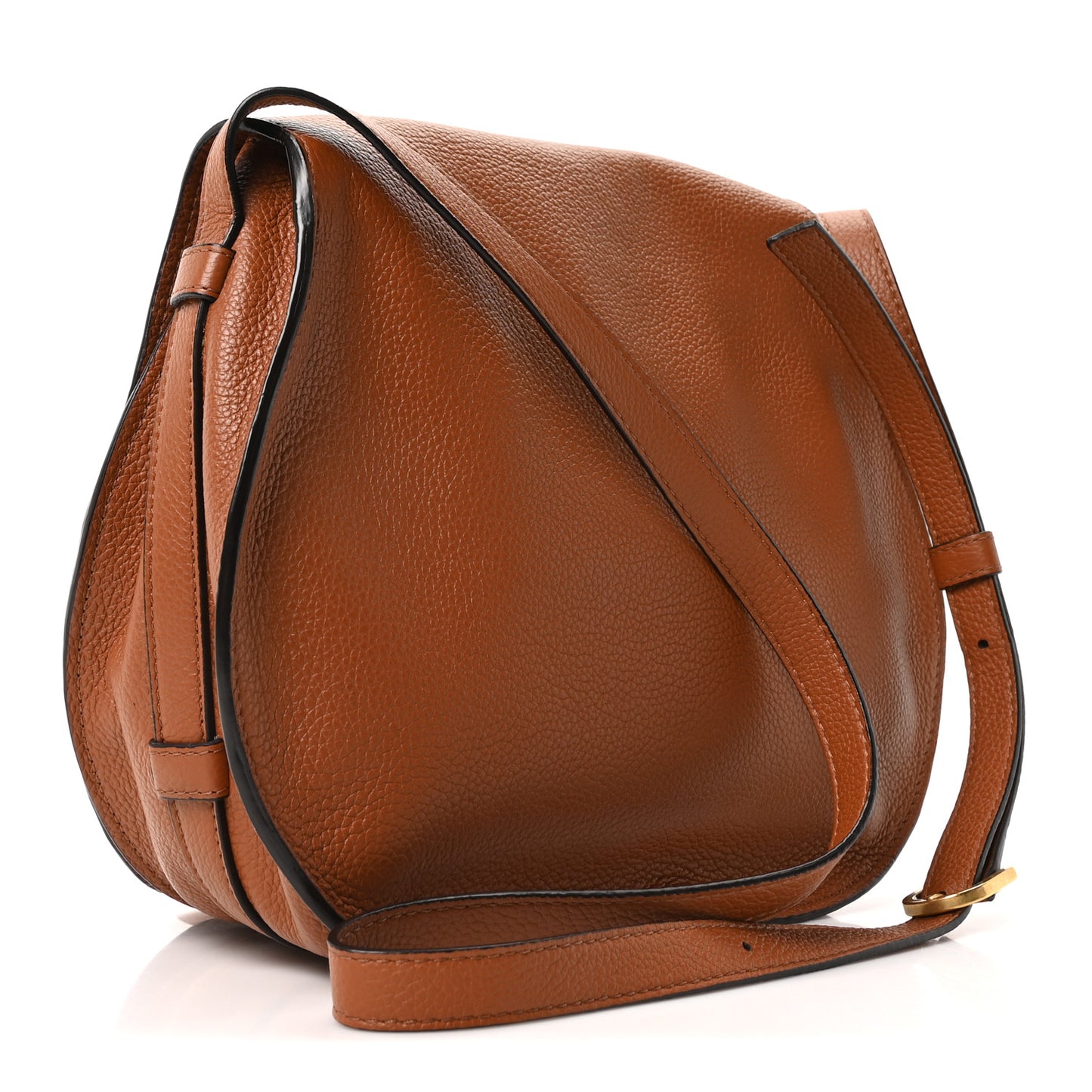 Calfskin Medium Marcie Round Crossbody Bag Tan