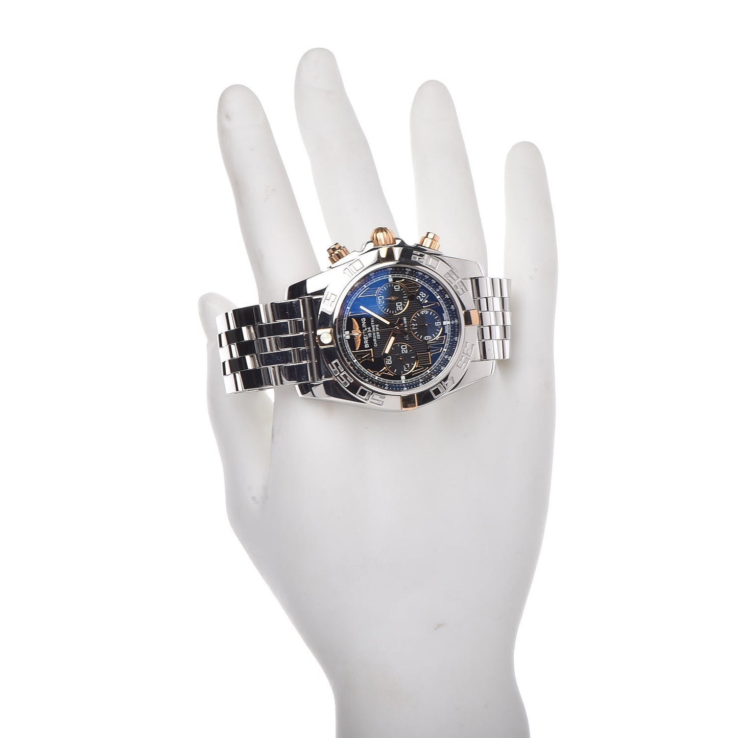 Stainless Steel 18K Rose Gold 44mm Chronomat Automatic Watch Blue IB0110