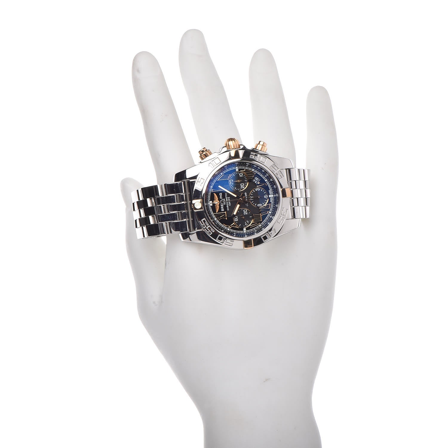 Breitling Stainless Steel 18K Rose Gold 44mm Chronomat Automatic Watch Blue IB0110 2 of 7
