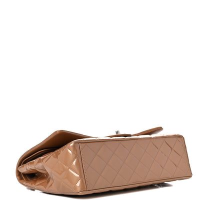 Chanel Patent Calfskin Quilted Maxi Double Flap Dark Beige 4 of 14