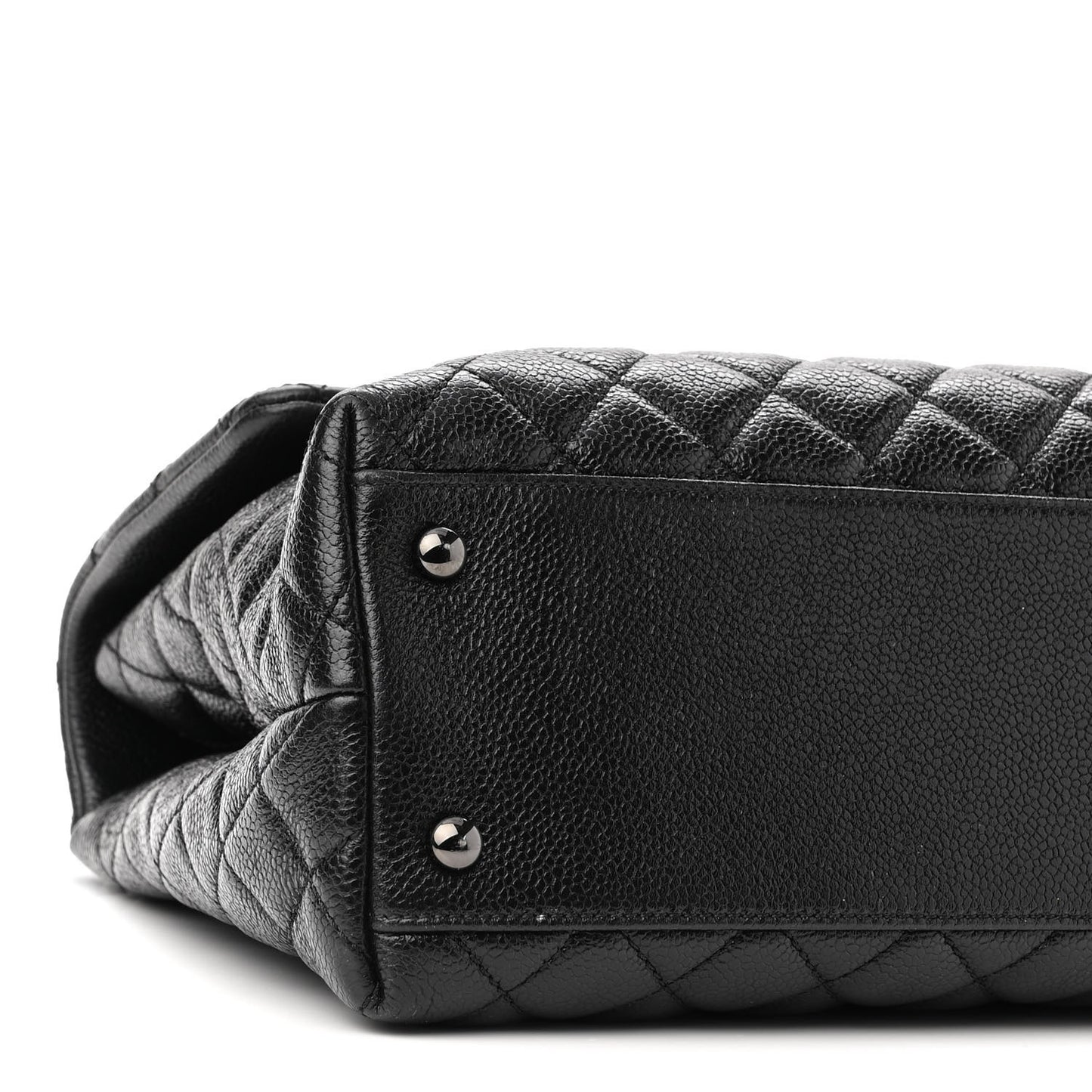 Caviar Quilted Medium Coco Handle Flap So Black