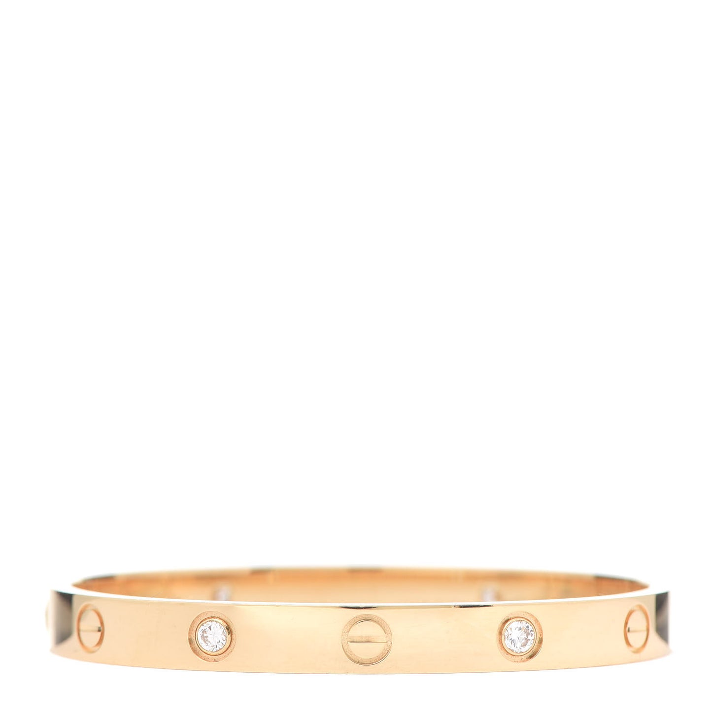 18K Yellow Gold 4 Diamond LOVE Bracelet 16