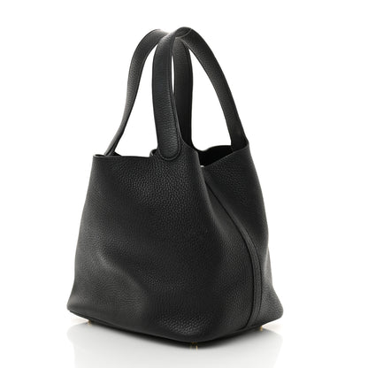 Hermes Taurillon Clemence Picotin Lock 22 MM Black 3 of 19
