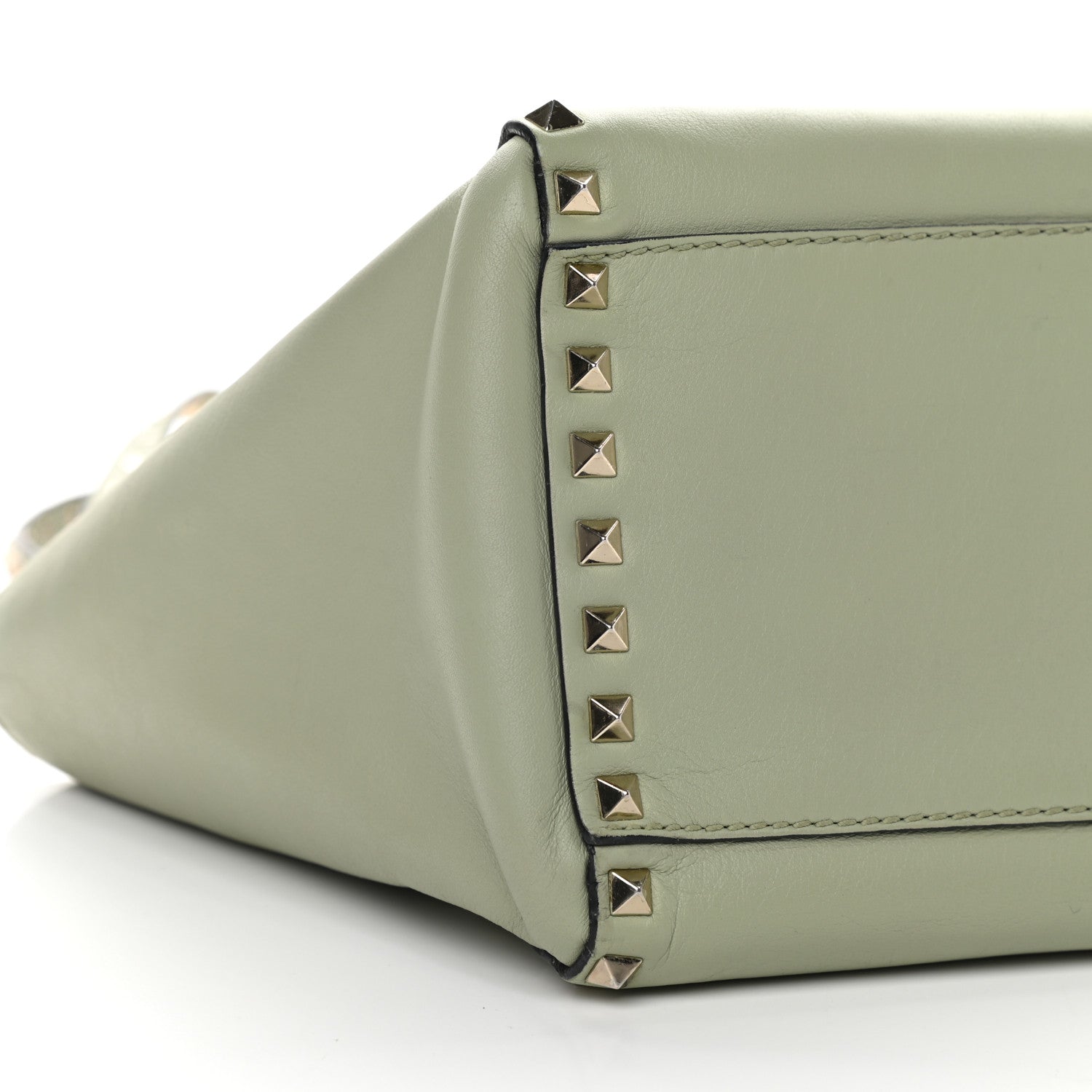 Valentino Garavani Vitello Small Rockstud Double Handle Tote Green Tea Sorbet 8 of 9