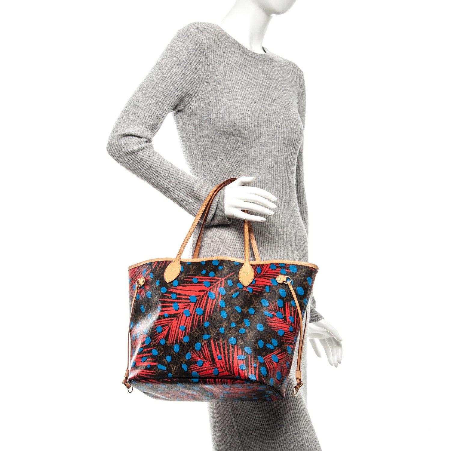 Louis Vuitton Monogram Jungle Dots Neo Neverfull MM Coquelicot Denim 2 of 7