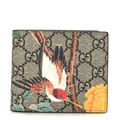 Gucci GG Supreme Monogram Tian Bi-Fold Wallet Beige Multicolor New Acero 1 of 6