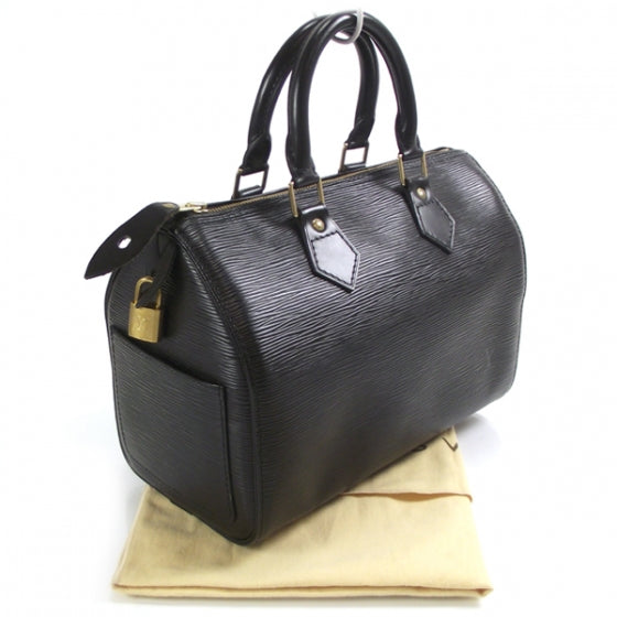 Louis Vuitton Epi Speedy 25 Black 3 of 8