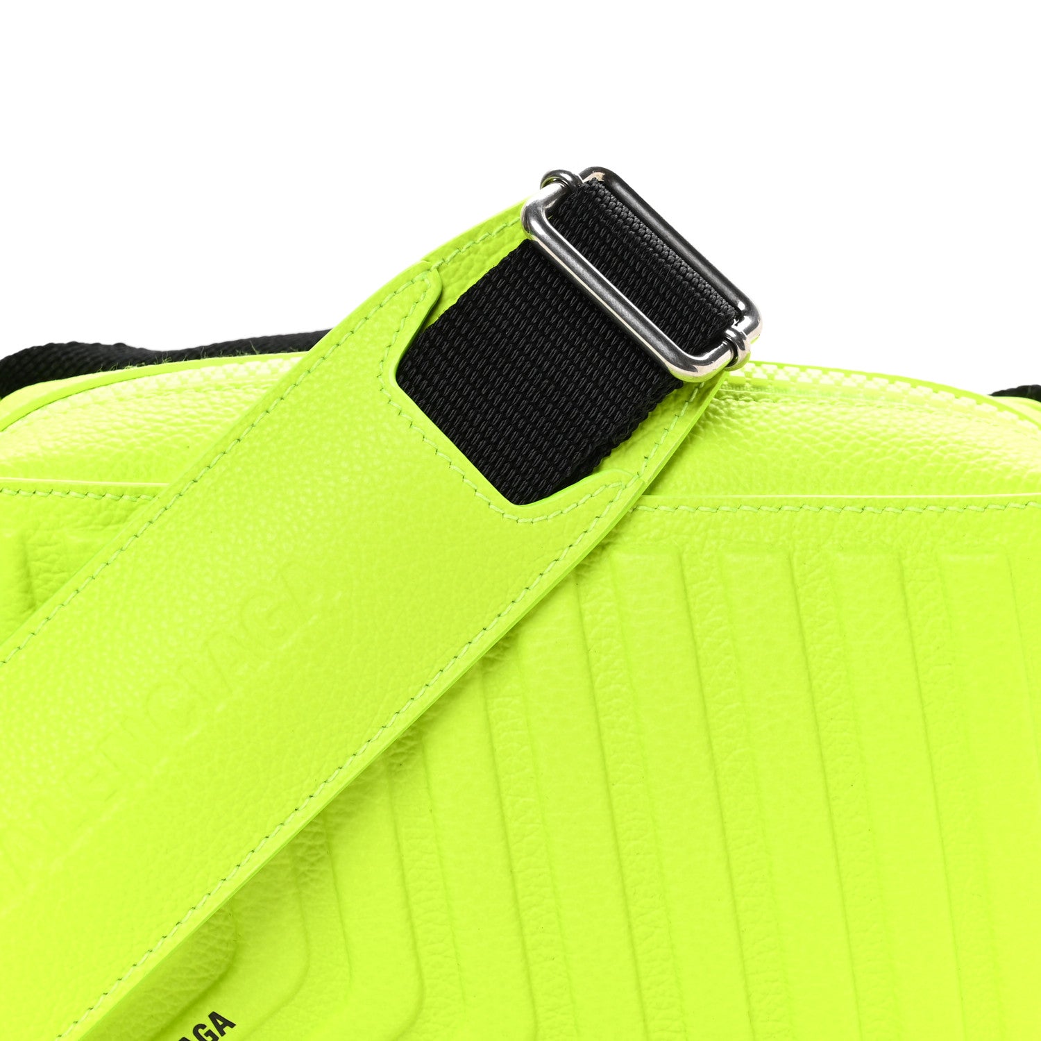 Balenciaga Grained Calfskin Embossed Car Camera Bag Yellow Fluo Black 8 of 10
